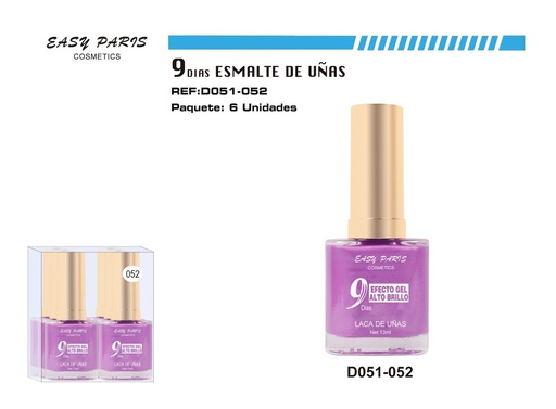 [D051-052] Laca de Uñas 9 Días 6/u 144/u - Esmaltes de uñas