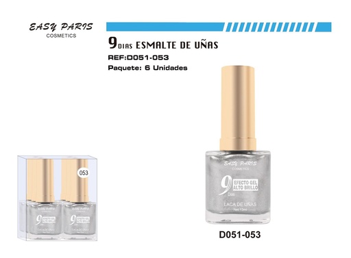 [D051-053] Laca de Uñas 9 Días 6/u 144/u - Esmaltes de uñas