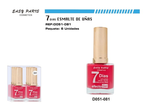 [D051-081] Esmalte de uñas de larga duración 7 días 6/u 144/u para manicura y belleza