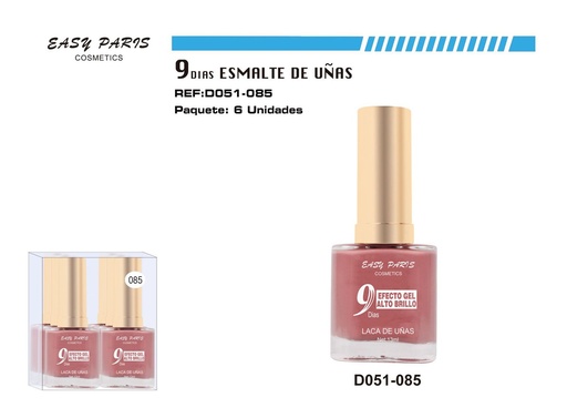 [D051-085] Esmalte de uñas 9 días 6/u 144/u duradero