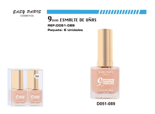 [D051-089] Esmalte de uñas laca 9 días 6/u 144/u de larga duración