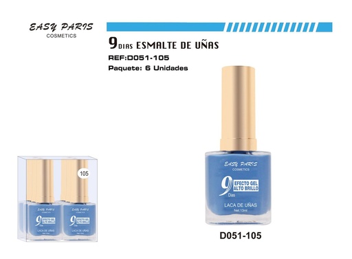 [D051-105] Laca de Uñas 9 Días 6/u 144/u - Esmaltes de uñas