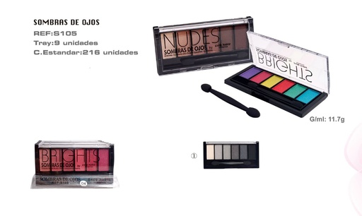 [S105-01] Sombra de ojos 9/u maquillaje