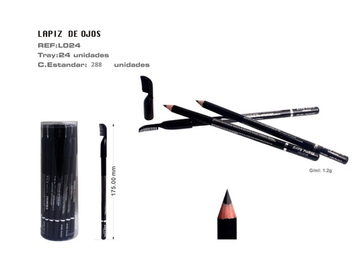 [L024-01] Perfilador de ojos c/peine 24 pcs - Cosméticos