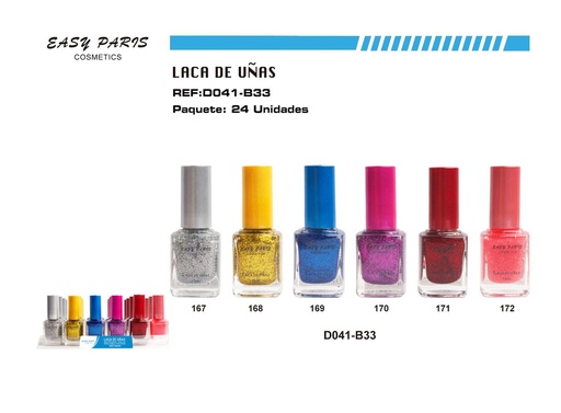 [D041-B33] Laca de uñas purpurina fina 24/u