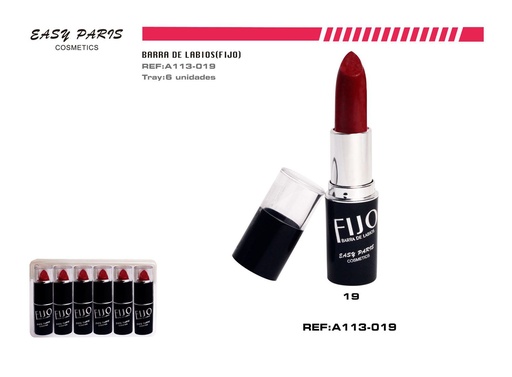 [A113-19] Barra de labios fijo 6/u 432/u para maquillaje