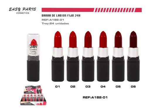 [A182-01] Barra de labios fija 24h 24/u para maquillaje