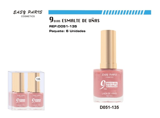 [D051-135] Esmalte de uñas 9 días 6/u