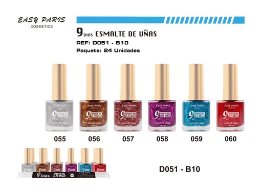 [D051-B10] Laca de Uñas 9 Días 24/u - Esmaltes de uñas