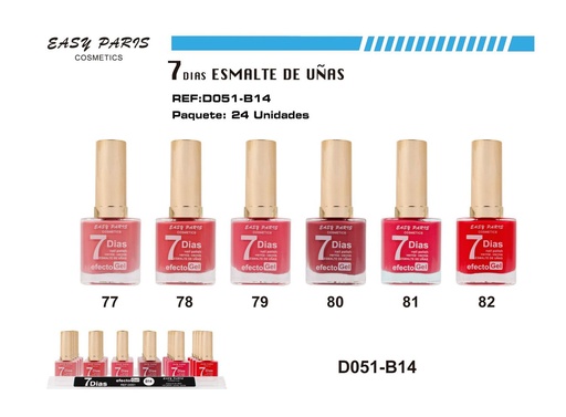 [D051-B14] Esmalte de uñas 9 días 24/u para belleza