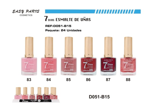 [D051-B15] Esmalte de uñas 9 días 24/u para manicura