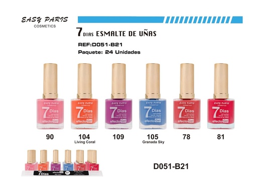 [D051-B21] Esmalte de uñas 7 días 24/u