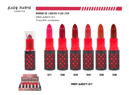 [A207-01] Barra de labios fijo 24h 24/u, maquillaje