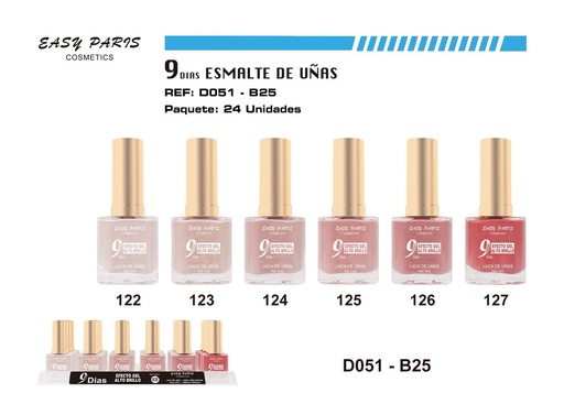 [D051-B25] Esmalte de uñas 9 días 24/u