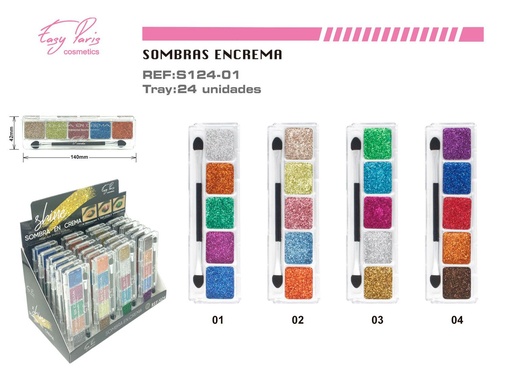 [S124-01] Sombra de ojos crema 24/u - Productos de maquillaje