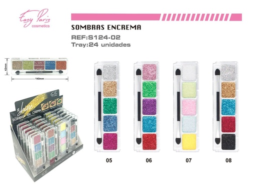 [S124-02] Sombra de ojos crema 24/u 288/u - Productos de maquillaje