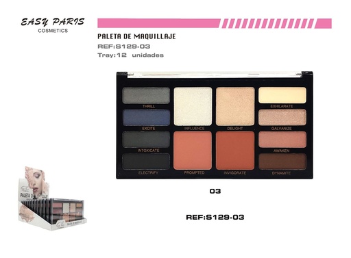 [S129-03] Kit de maquillaje con colorete y iluminador 12U - Productos de maquillaje