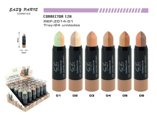[Z014-01] Corrector dúo de larga duración 12h 24/u para maquillaje