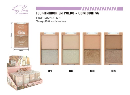 [Z017-01] Iluminador & contorno 24u - Productos de maquillaje