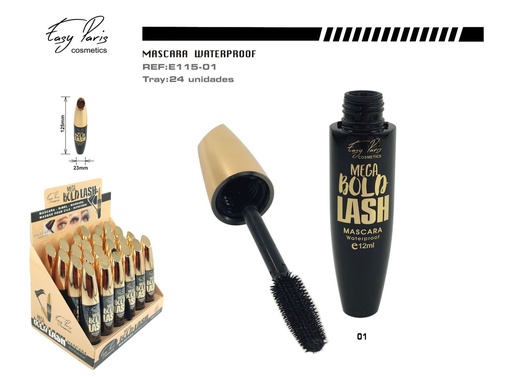 [E115-01] Máscara negra Mega Bola Lash 24 unidades - Maquillaje y belleza