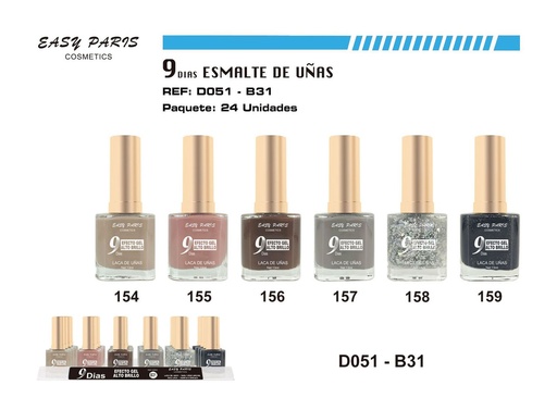 [D051-B31] Esmalte de uñas 9 días 24/u