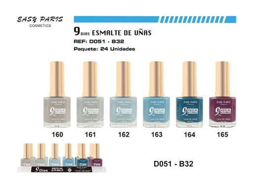 [D051-B32] Esmalte de uñas 9 días 24/u para manicura