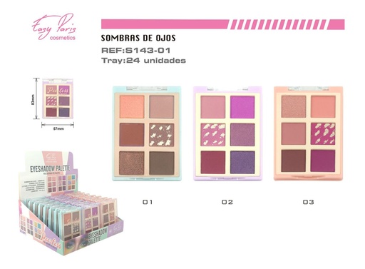 [S143-01] Paleta de sombras de ojos 24/u para maquillaje