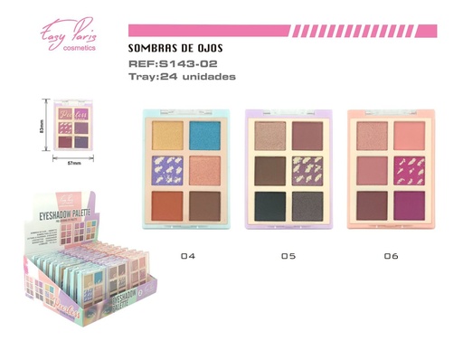 [S143-02] Paleta de sombras de ojos 24/u