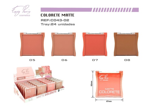 [C043-02] Colorete mate 24 unidades - Cosméticos y maquillaje