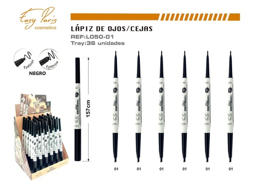 [L050-01] Perfilador de ojos y cejas negro 36/U - Maquillaje para cejas 