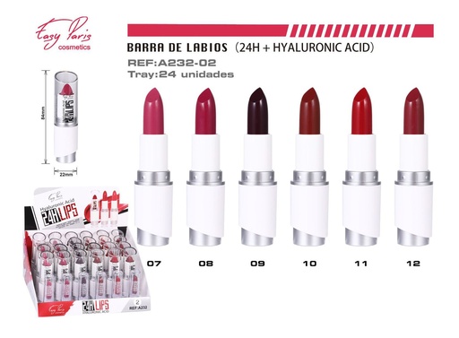 [A232-02] Lápiz labial fijo con ácido hialurónico 24/u