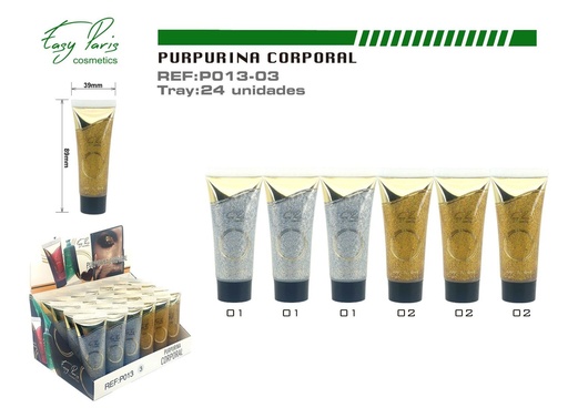 [P013-03] Glitter purpurina en gel 24/u para maquillaje