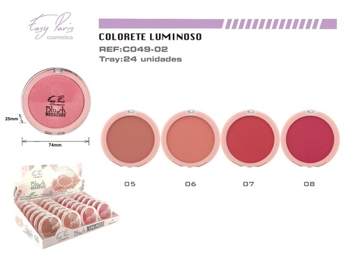 [C049-02] Colorete iluminador 24/U - Maquillaje para mejillas luminosas 