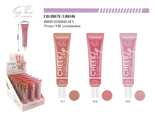 [C050-01] Creama para mejilla y labios con Vitamina E 18/U - Hidratación para mejillas y labios 