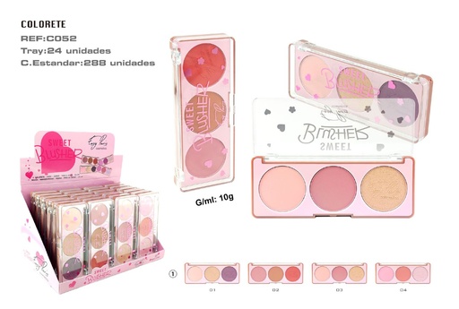 [C052-01] Colorete blusher 24 unidades - Maquillaje y belleza