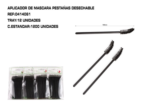 [0414061] Pincel de Máscara de Pestañas Desechable 12/U - Aplicadores de máscara desechables
