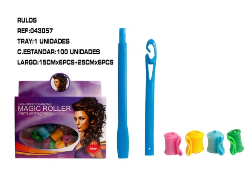 [043057] Rulo mágico 15/25 cm 6 unidades - Herramientas de belleza y peinado