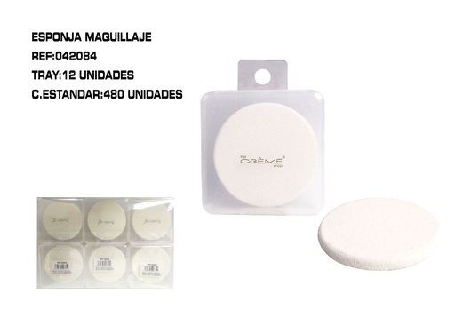 [042084] Esponja de maquillaje blanca (12 unidades) - Productos de belleza