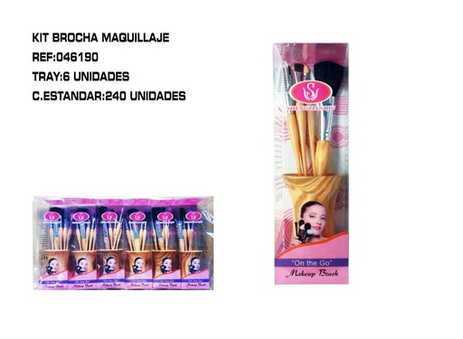 [046190] Kits de brochas de maquillaje 6/U - Accesorios de belleza