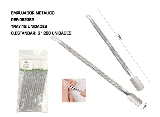 [082362] Empujador de cutículas metal 12 unidades - Herramientas de uñas