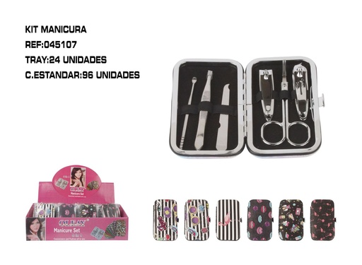 [045107] Juego de manicura 4 modelos 24 unidades para cuidado de uñas