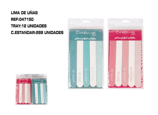 [047150] Juego de limas para uñas 12/u 288/c para manicura