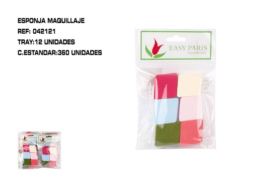 [042121] Pack de 6 esponjas de maquillaje cuadradas 12/u - Belleza y cuidado personal