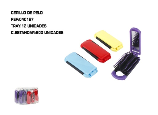 [040197] Cepillo de pelo plegable 12/u para viaje