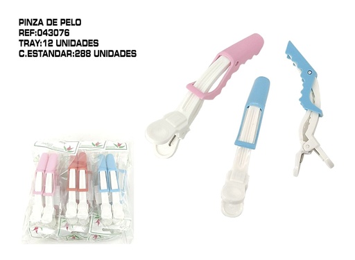 [043076] Pinza cocodrilo 2 unidades 12 unidades - Accesorios de peinado