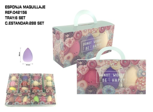 [042156] Pack 3 Esponjas de Maquillaje 6/P - Accesorios de belleza e higiene personal