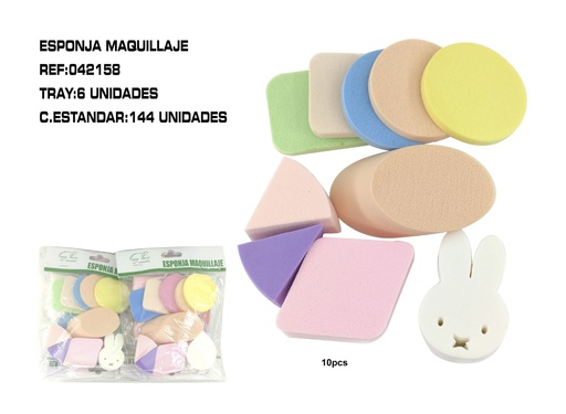 [042158] Juego de esponjas de maquillar 6/U - Utensilios de belleza 