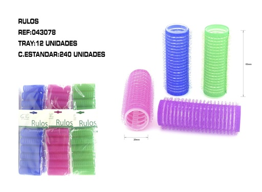 [043078] Rulos de nylon 2cm 12/u