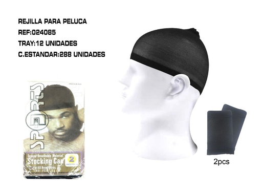[024085] Redecillas negras para hombres 12 unidades - Accesorios de cabello