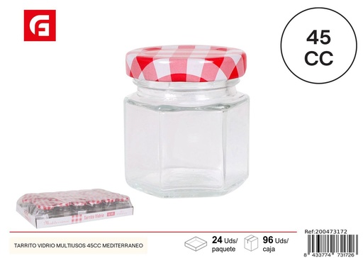 [200473172] Tarrito de vidrio multiusos 45cc Mediterráneo - Tarro de vidrio